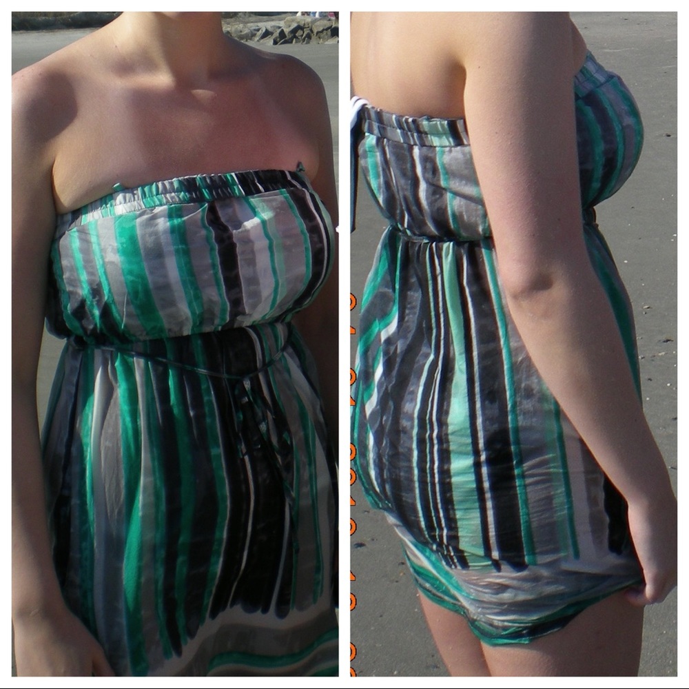 🦄 Striped Billabong Dress with Removable Straps